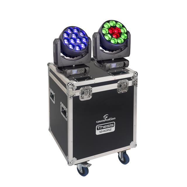 2x THESIS 1240RZ Moving Head Set with Flight Case