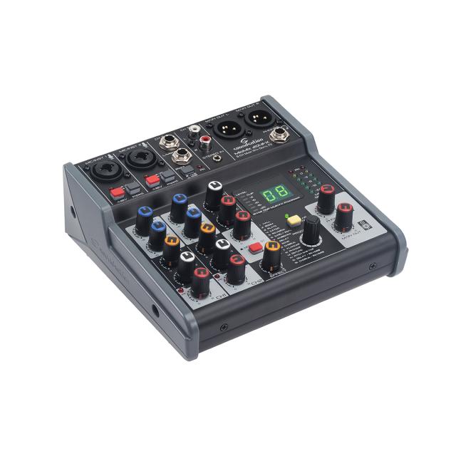 Mixer Audio Professionale 6-Canali con Multi-Effetto Digitale a 24-bit
