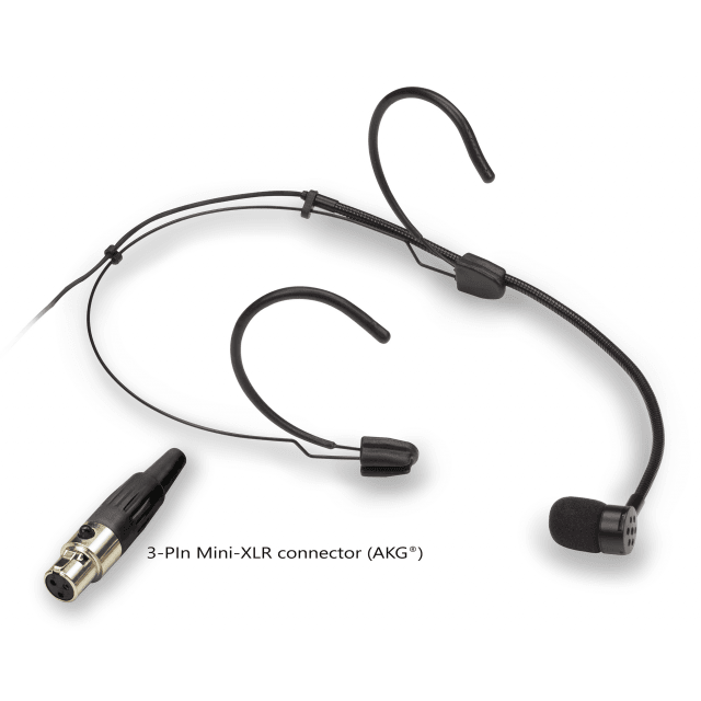 Cardioid Headset Mic., 3-Pin Mini-XLR, Black (AKG® type)