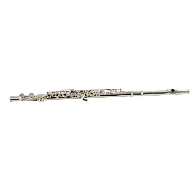 C flute in silver plated finish with open hole keys