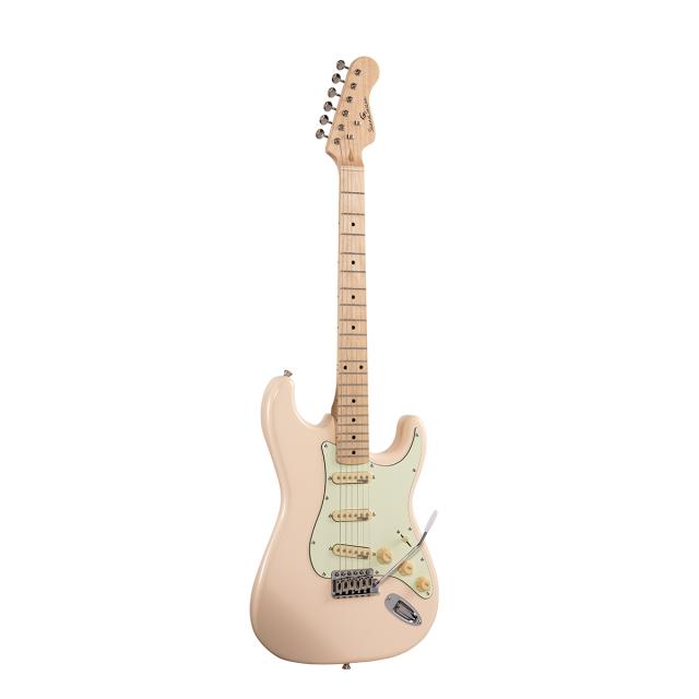 Chitarra elettrica double cutaway con 3 single coil e meccaniche vintage (equipaggiata Wilkinson, tastiera acero)