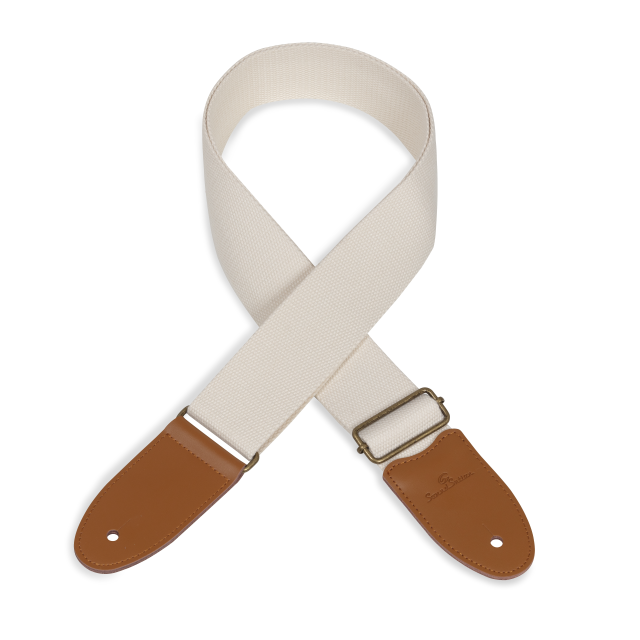 Cotton strap for guitar/bass with real leather ends