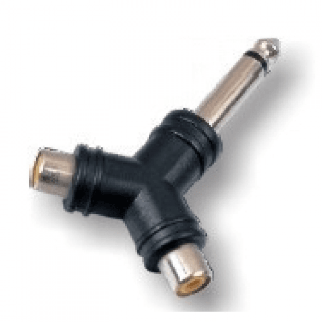 2xRCA Female - 6.3mm Jack Male MONO adapter (1 pc set)