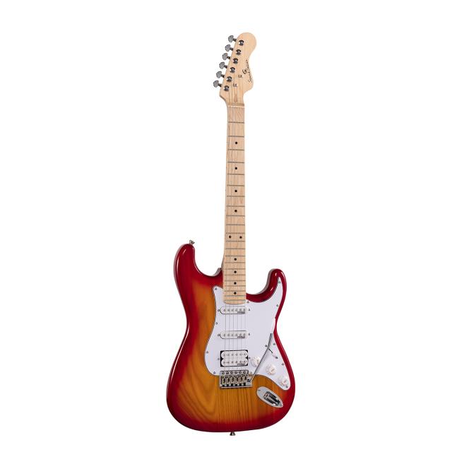 Chitarra elettrica double cutaway con 2 single coil + humbucker splittabile e meccaniche autobloccanti (equipaggiata Wilkinson, tastiera acero)