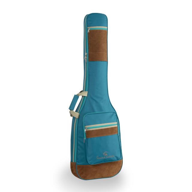 Electric bass bag with suede leather inserts