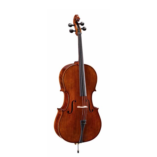 Violoncello 3/4 in legno massello con fondo e fasce in acero fiammato