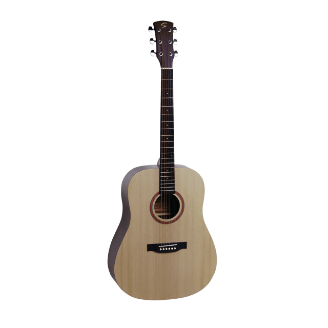 Dreadnought acoustic guitar in open pore satin finish