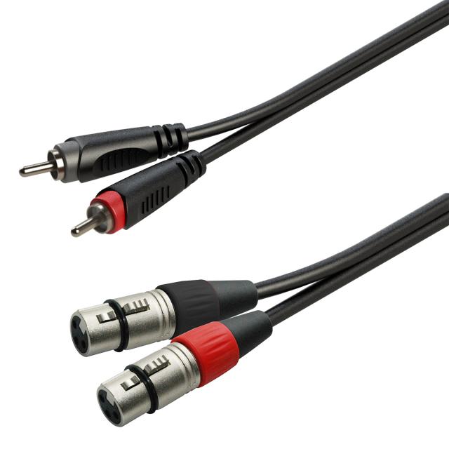 Unbalanced adapter cable 2xRCA male - 2xXLR male / 6mt