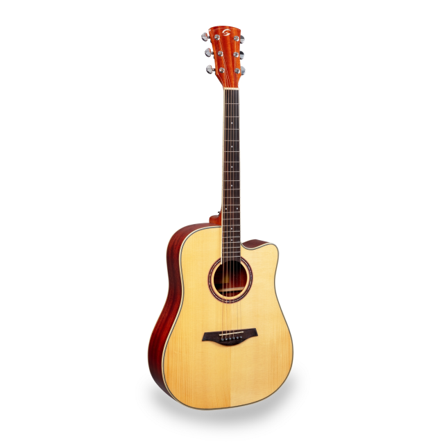Cutaway acoustic guitar with preamp