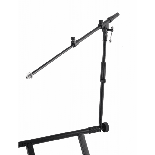 Adjustable additional mic stand for rounded frame stands