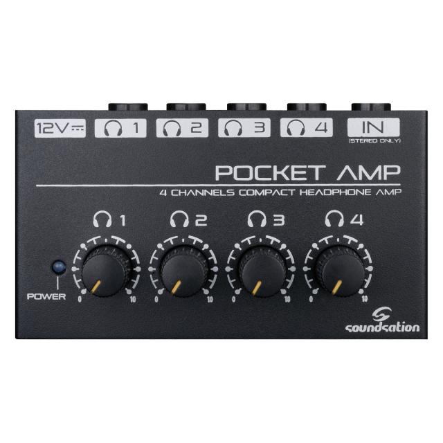 Mini amplificatore stereo per cuffie a 4 canali con alimentatore