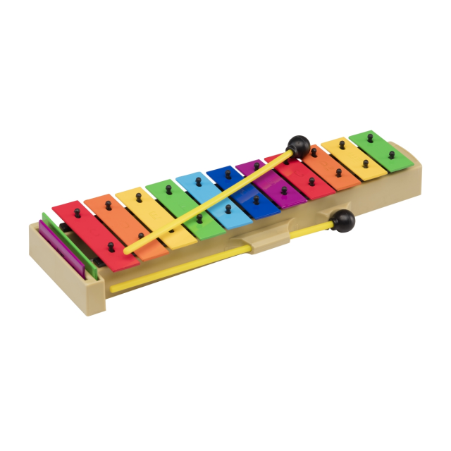 13 note glockenspiel with colorful steel sound bars in C tune