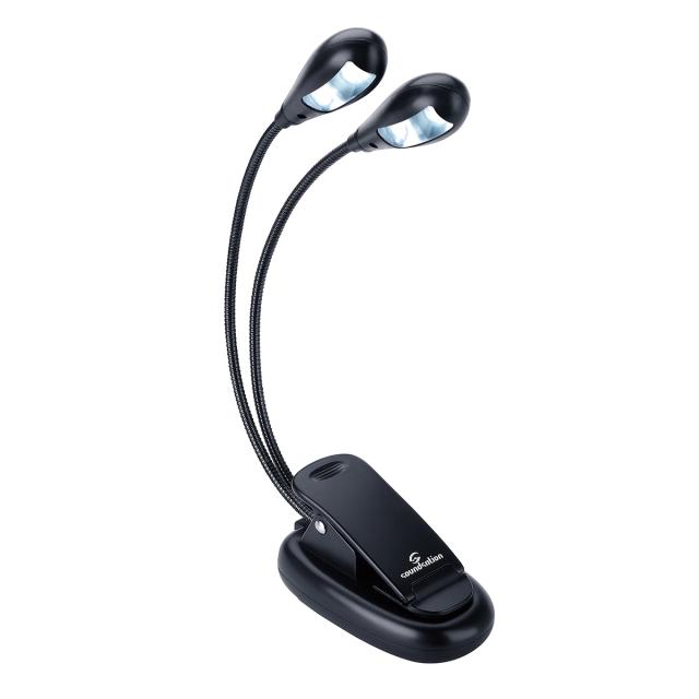 Double clip lamp for music stand (2x2 LED)