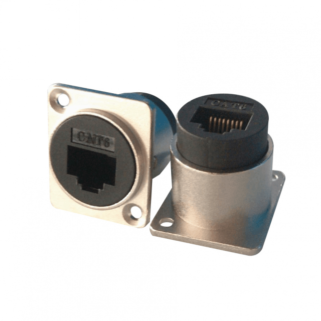 CAT6 panel mount female receptacle