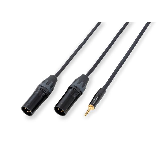 Cavo adattatore Wiremaster Mini jack stereo 3.5 - 2 x XLR maschio / 3 mt