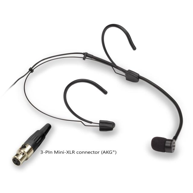 Mic. ad Archetto Cardioide, mini-XLR 3-Pin, Nero (tipo AKG®)