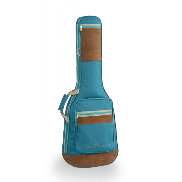 Borsa chitarra elettrica con inserti in pelle suede