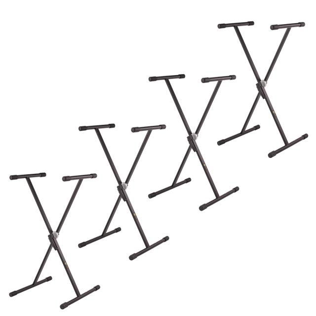 Pack of 4 Single keyboard stands with easy adjust mechanism