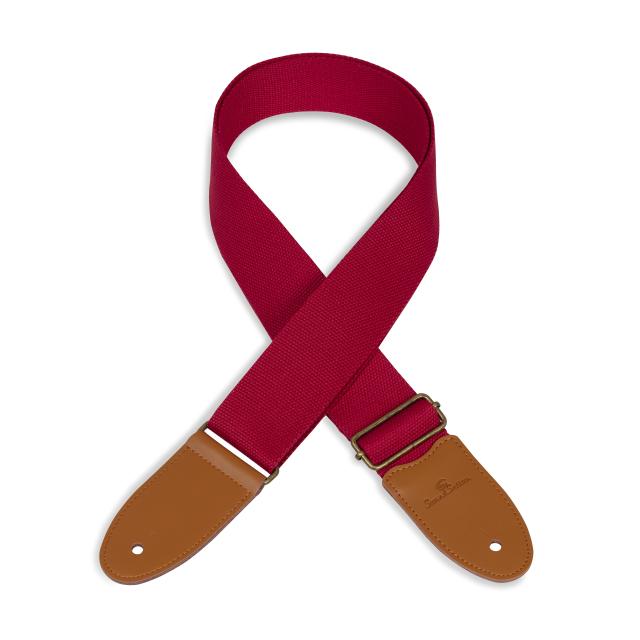 Cotton strap for guitar/bass with real leather ends