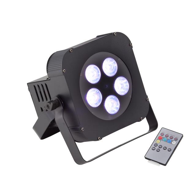 Battery powered 5x18W RGBWA+UV 6in1 LED PAR