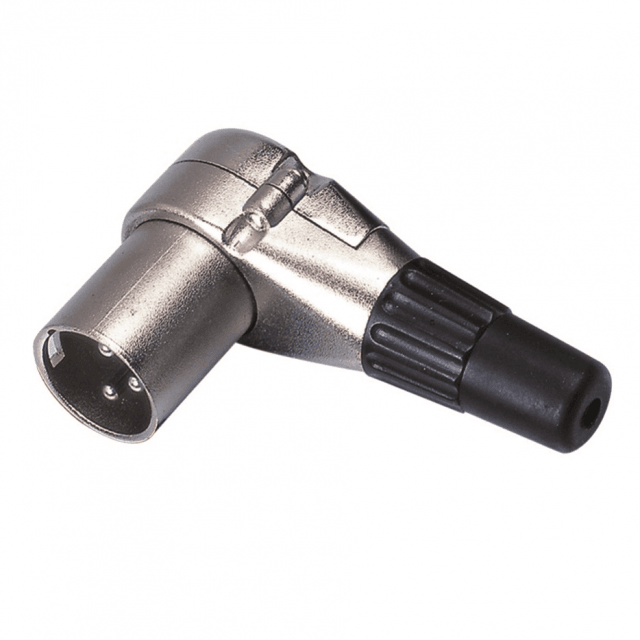Metal angled connector XLR 3P male (25 pcs box)