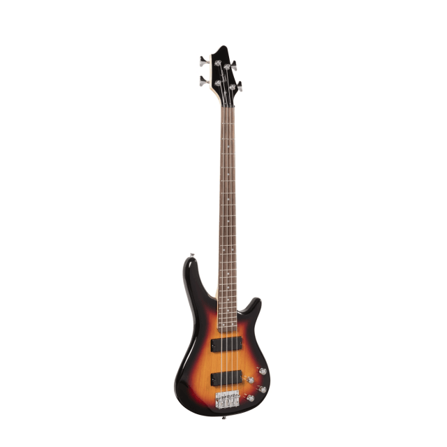 Electric bass with bridge and neck pick ups