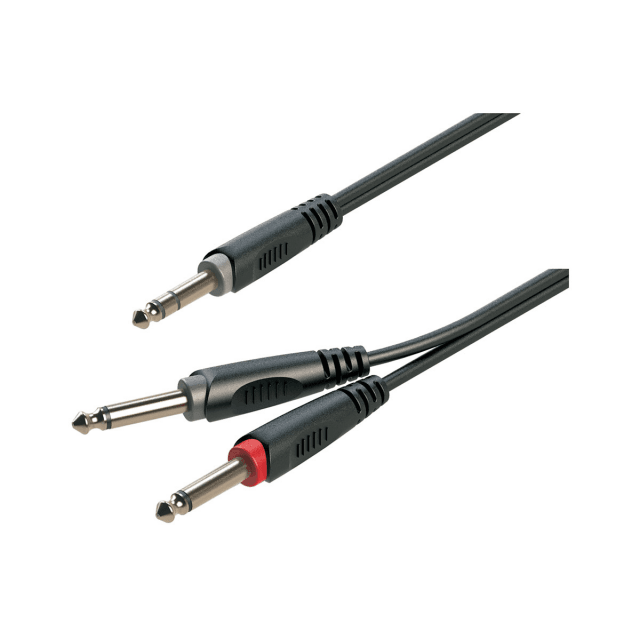 Y-Adapter cable 6.3mm Jack male STEREO - 2x6.3mm Jack male