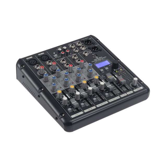 6-Channel Professional Mixer with Media Player, BT and Digital Multi Effect