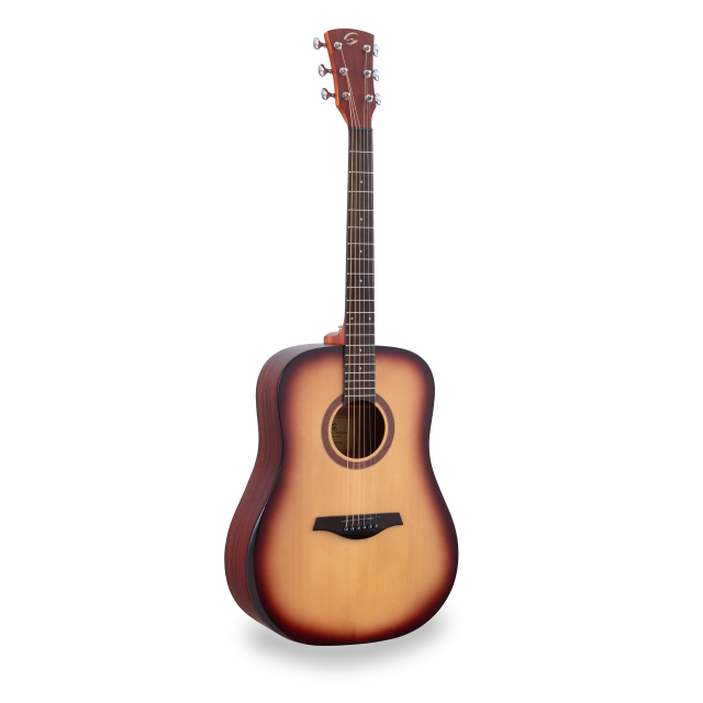 Dreadnought acoustic guitar with armrest