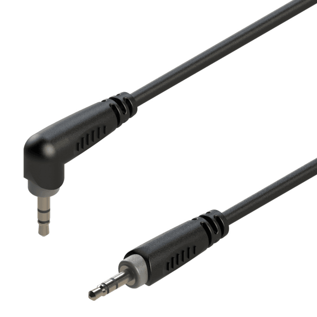 Cavo adattatore 3.5mm Jack angolato maschio STEREO - 3.5mm Jack maschio STEREO / 1.5mt