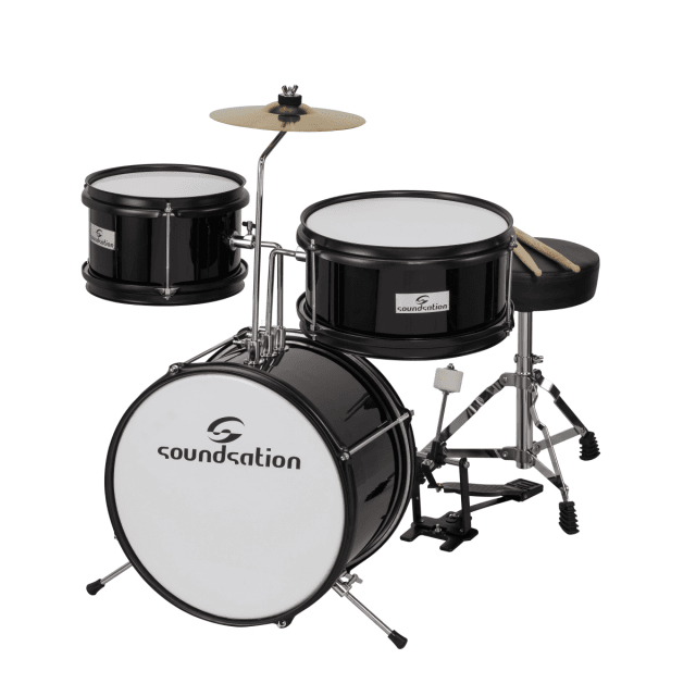 Complete junior drumkit 3 shells black