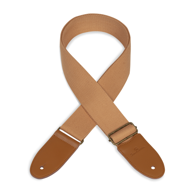 Tracolla per chitarra/basso in cotone con terminali in vera pelle