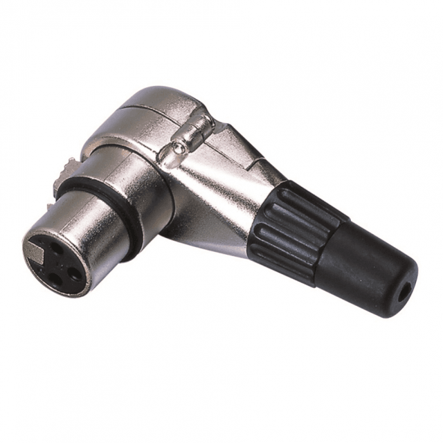 Metal angled connector XLR 3P female (25 pcs box)