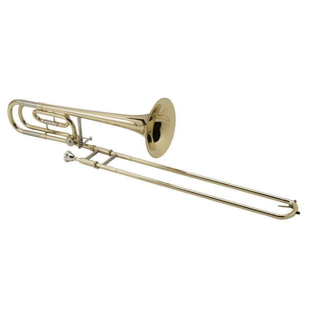 Bb/F trombone in gold lacquered finish