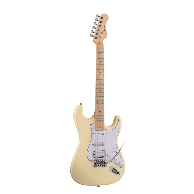 Chitarra elettrica double cutaway con 2 single coil + humbucker splittabile e meccaniche autobloccanti (equipaggiata Wilkinson, tastiera acero)