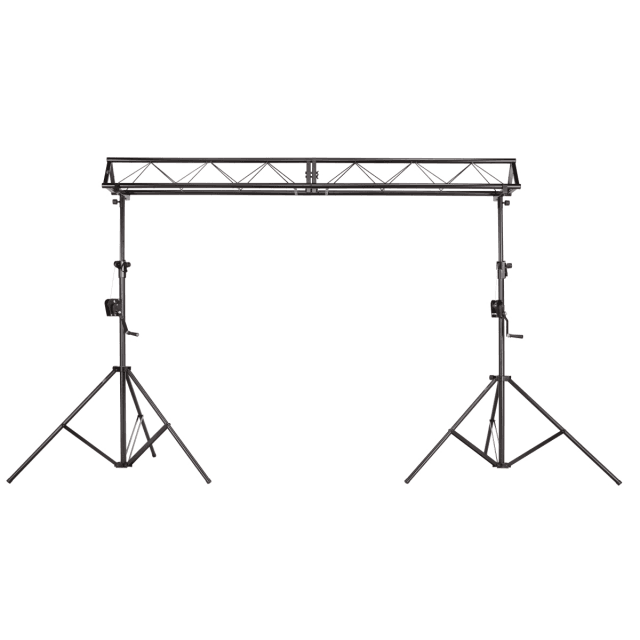 Set due stativi con alzata ad argano e truss da 3 metri