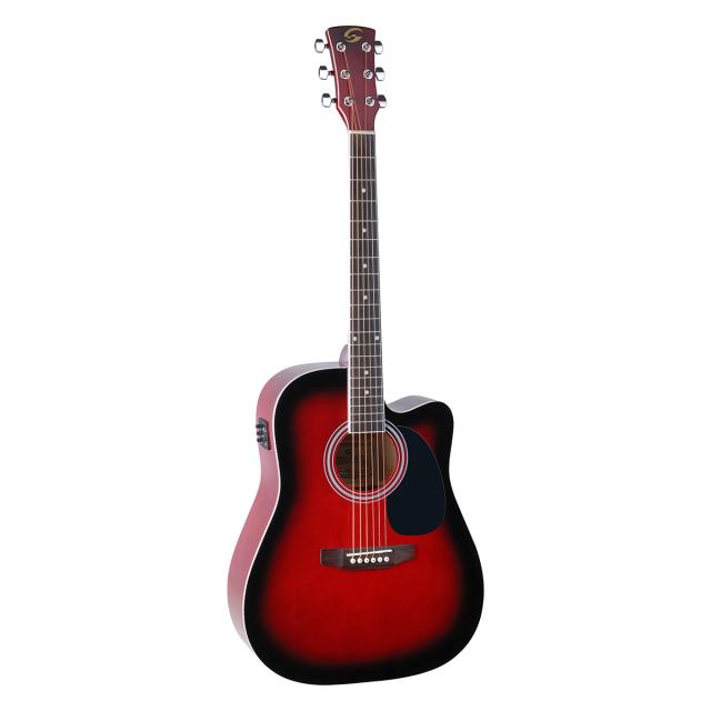 Dreadnought cutaway acoustic guitar with spruce top and preamp