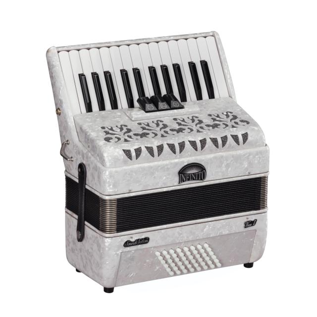 48 bass 26 keys accordion white perloid