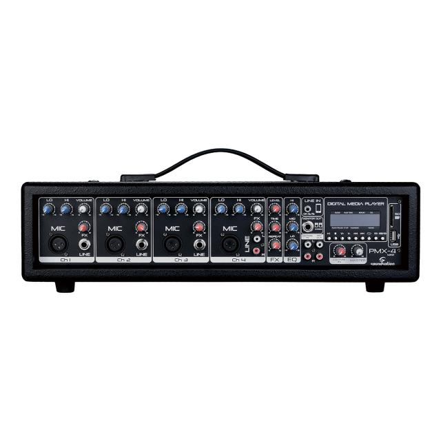 6-Channel powered mixer with effect and MP3 player
