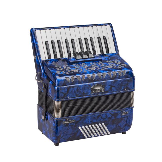 48 bass 26 keys accordion blu perloid