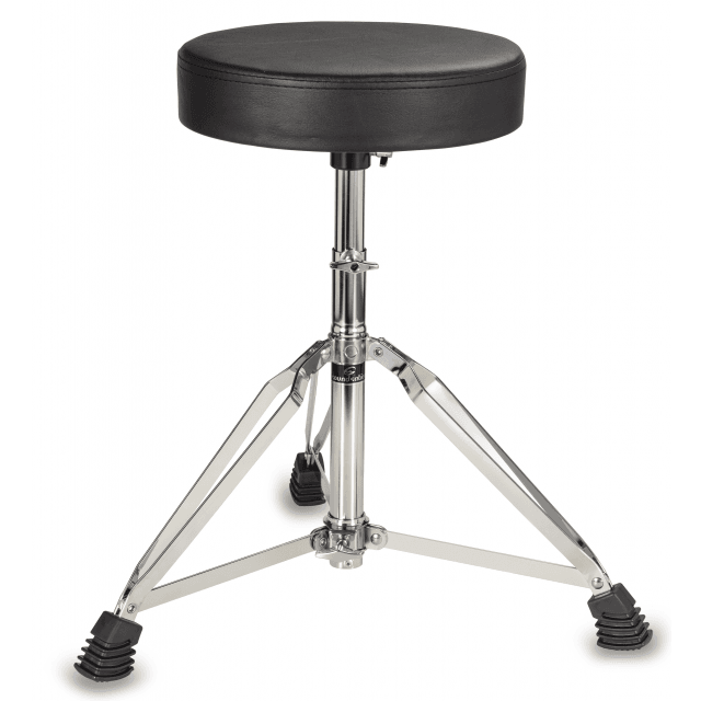 Adjustable drum stool with padded seat